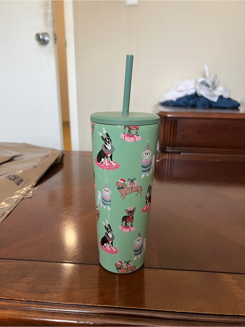 Starbucks Mint Green Small Pets Themed Travel Tumbler with Straw